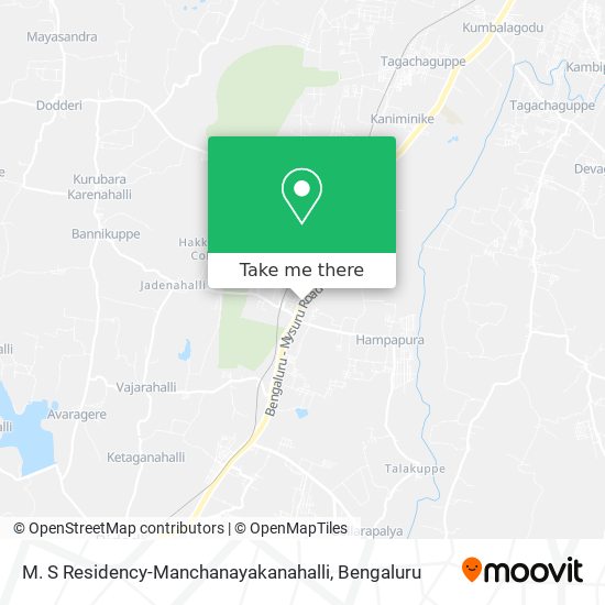 M. S Residency-Manchanayakanahalli map