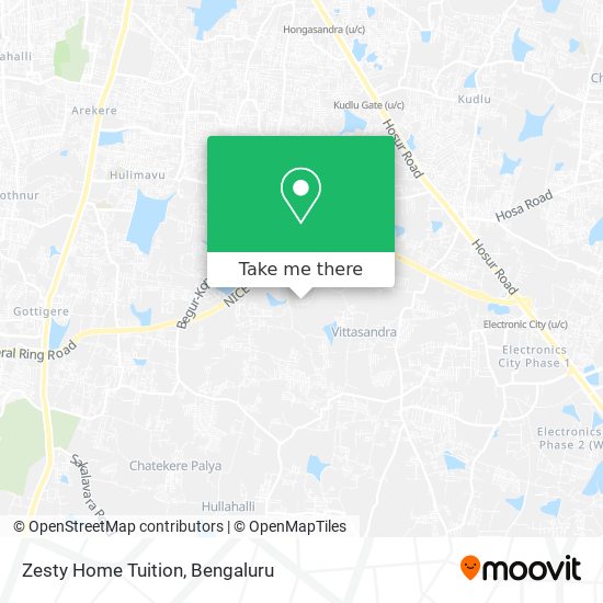 Zesty Home Tuition map