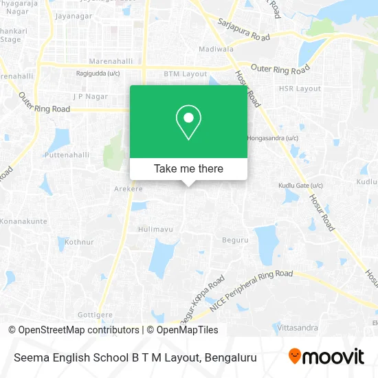 Seema English School B T M Layout map