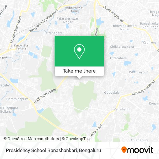 Presidency School Banashankari map