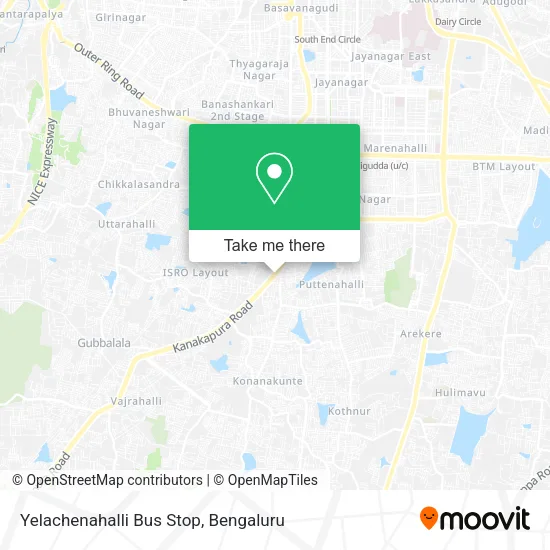 Yelachenahalli Bus Stop map