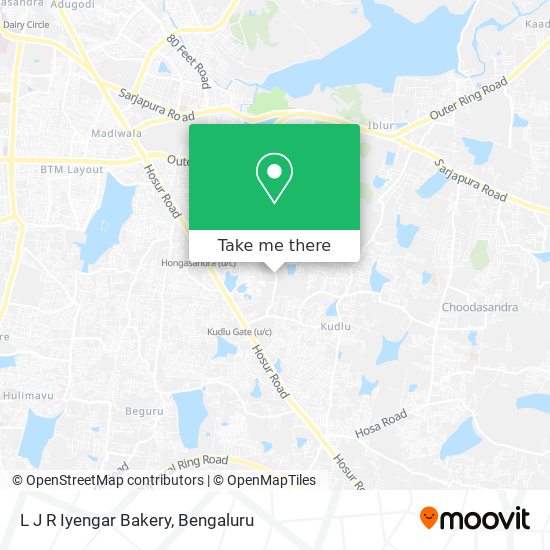 L J R Iyengar Bakery map