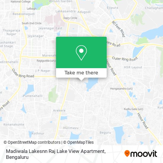 Madiwala Lakesnn Raj Lake View Apartment map