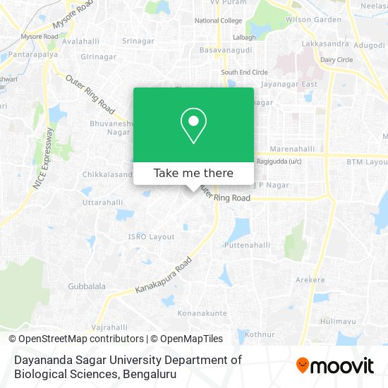 Dayananda Sagar University Department of Biological Sciences map