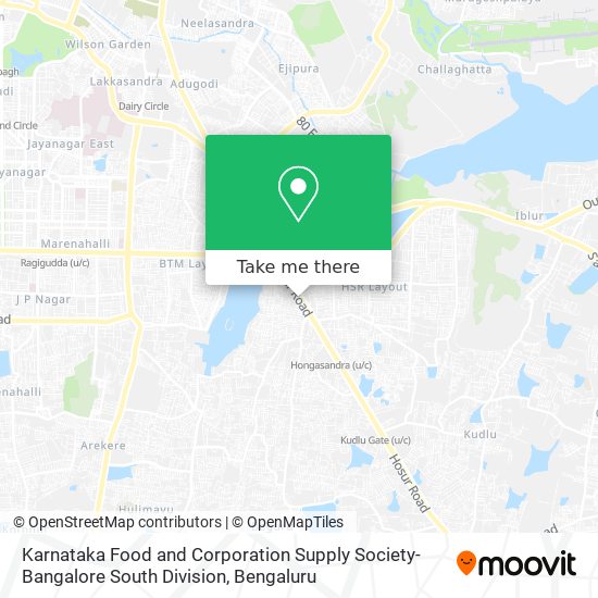 Karnataka Food and Corporation Supply Society-Bangalore South Division map