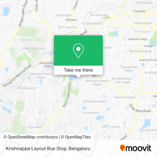 Krishnappa Layout Bus Stop map