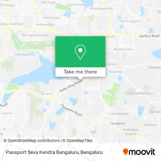 Passport Seva Kendra Bengaluru map