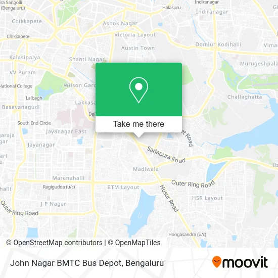 John Nagar BMTC Bus Depot map