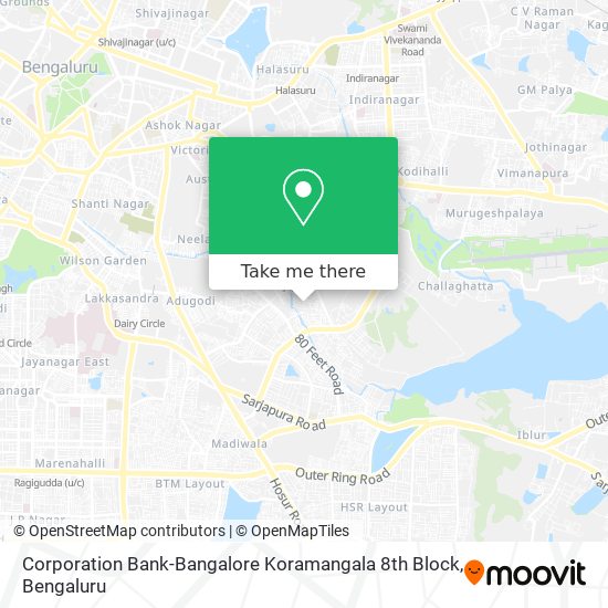 Corporation Bank-Bangalore Koramangala 8th Block map
