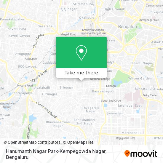 Hanumanth Nagar Park-Kempegowda Nagar map