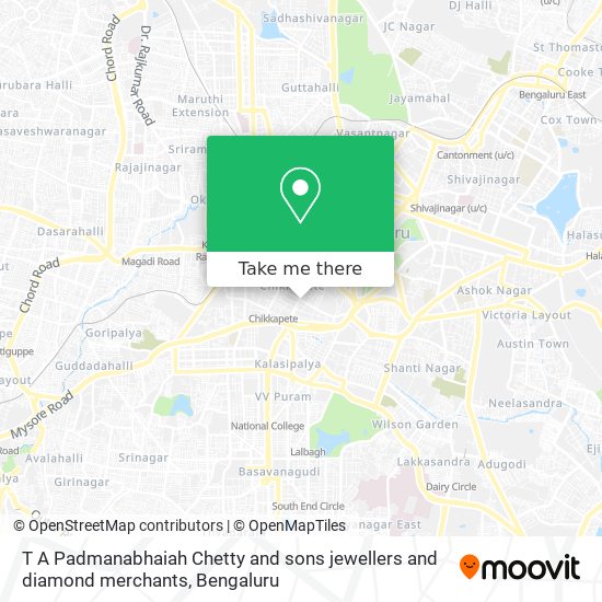 T A Padmanabhaiah Chetty and sons jewellers and diamond merchants map