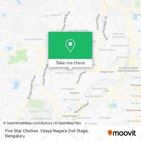 Five Star Chicken. Vijaya Nagara 2nd Stage map