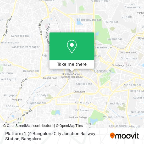 Platform 1 @ Bangalore City Junction Railway Station map