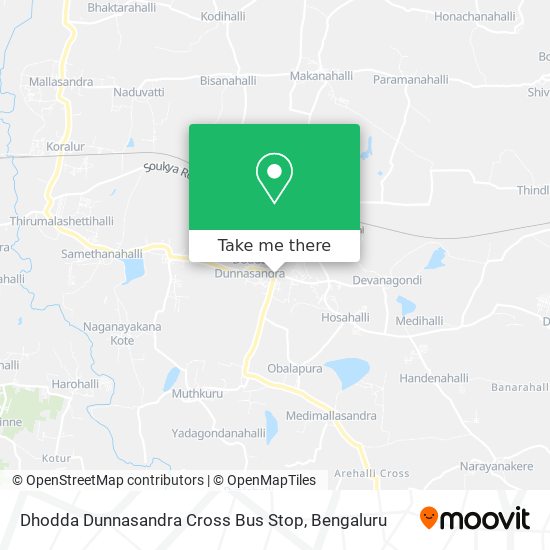 Dhodda Dunnasandra Cross Bus Stop map
