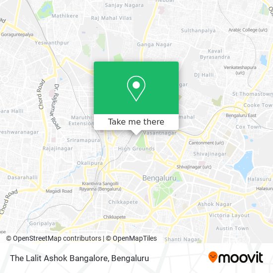 The Lalit Ashok Bangalore map