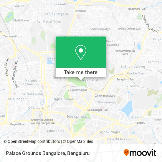 Palace Grounds Bangalore map