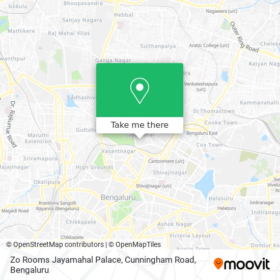 Zo Rooms Jayamahal Palace, Cunningham Road map