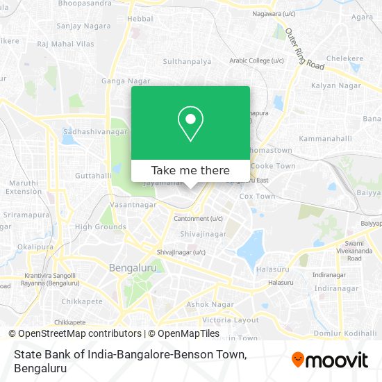 State Bank of India-Bangalore-Benson Town map