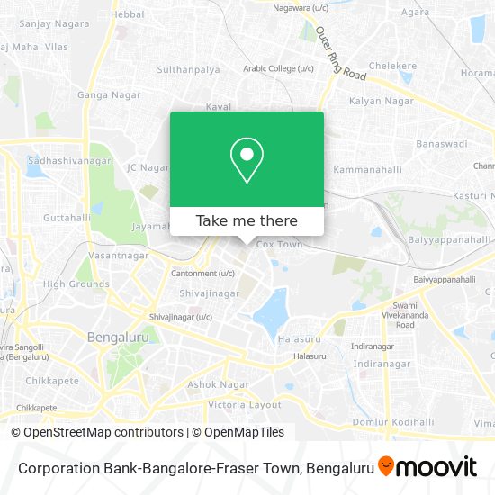 Corporation Bank-Bangalore-Fraser Town map