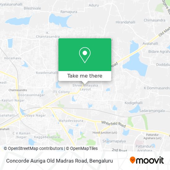 Concorde Auriga Old Madras Road map
