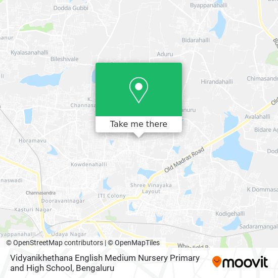 Vidyanikhethana English Medium Nursery Primary and High School map