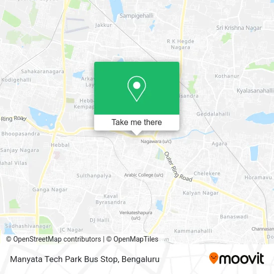 Manyata Tech Park Bus Stop map