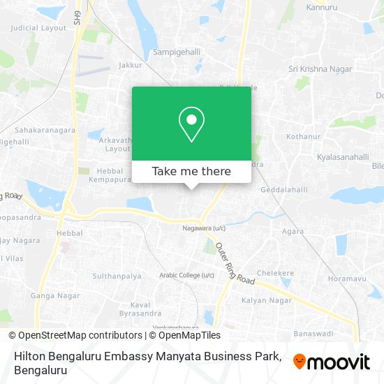 Hilton Bengaluru Embassy Manyata Business Park map