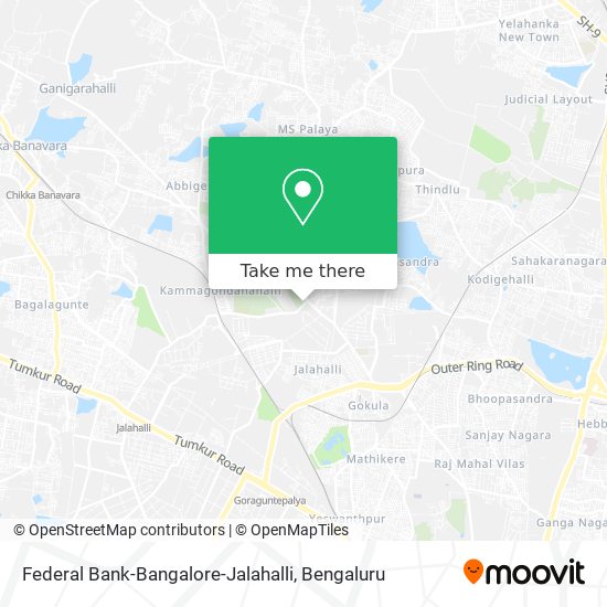 Federal Bank-Bangalore-Jalahalli map