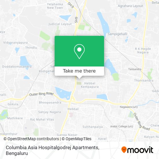 Columbia Asia Hospitalgodrej Apartments map