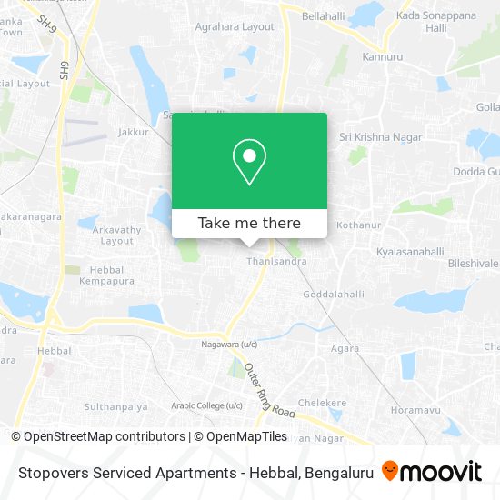 Stopovers Serviced Apartments - Hebbal map