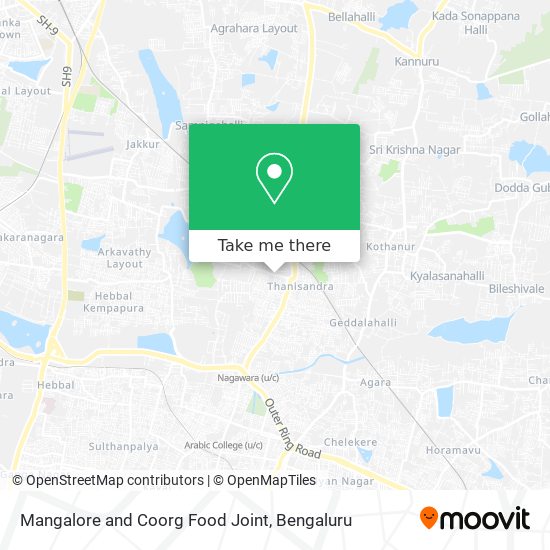 Mangalore and Coorg Food Joint map