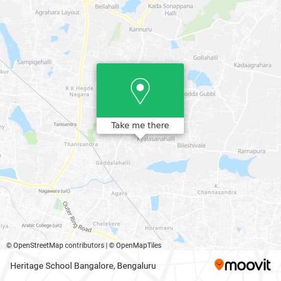 Heritage School Bangalore map