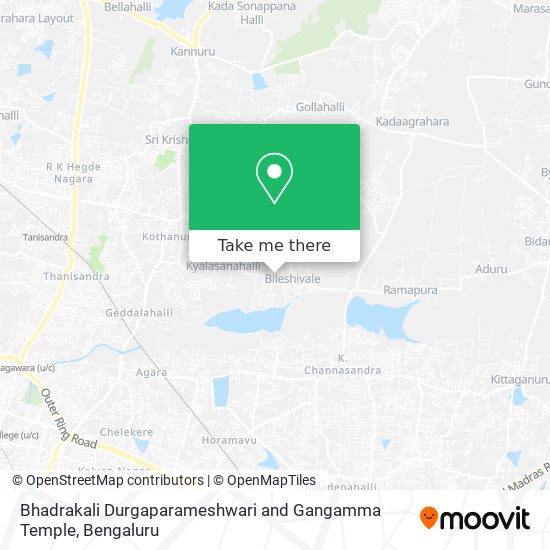 Bhadrakali Durgaparameshwari and Gangamma Temple map