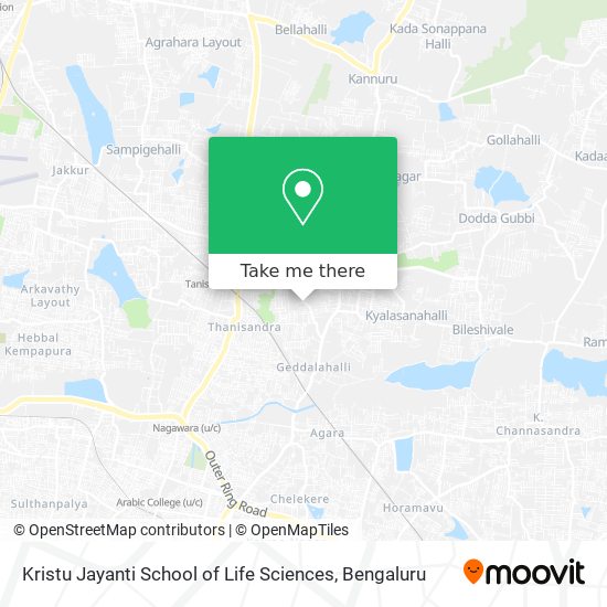 Kristu Jayanti School of Life Sciences map
