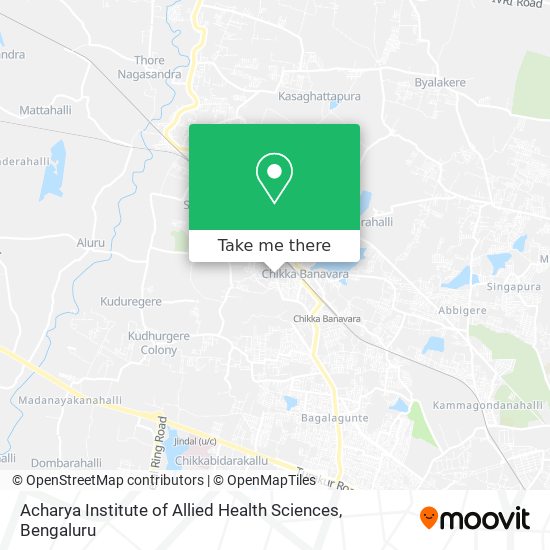 Acharya Institute of Allied Health Sciences map