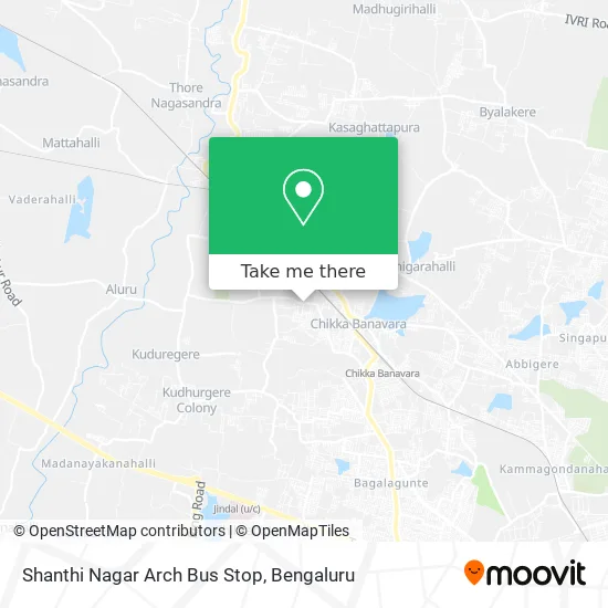 Shanthi Nagar Arch Bus Stop map