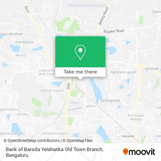 Bank of Baroda Yelahanka Old Town Branch map