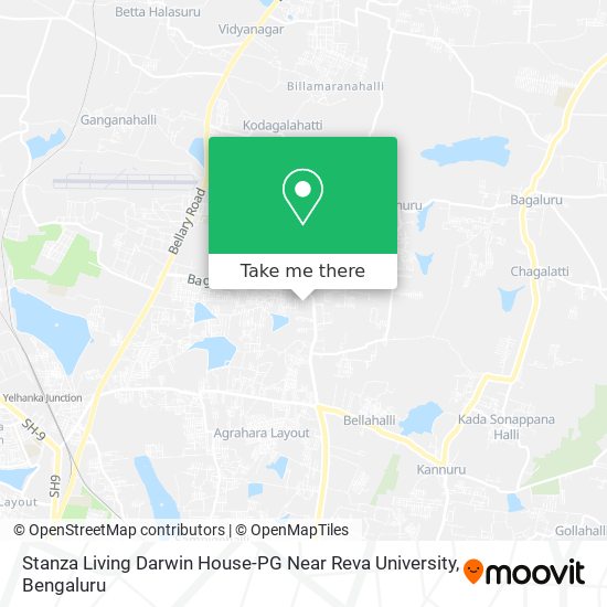 Stanza Living Darwin House-PG Near Reva University map