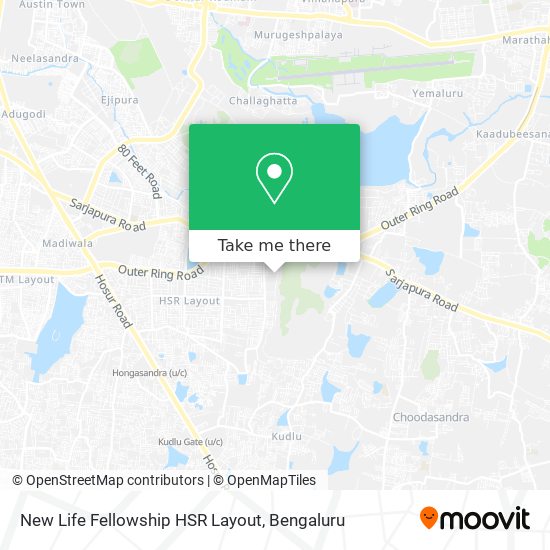 New Life Fellowship HSR Layout map