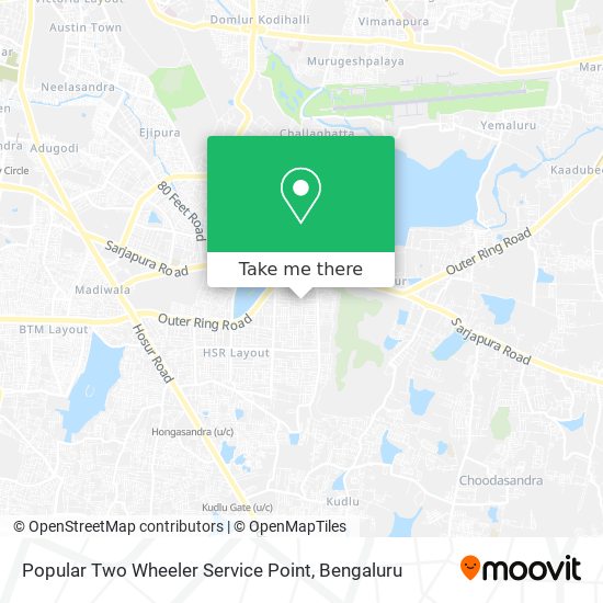 Popular Two Wheeler Service Point map