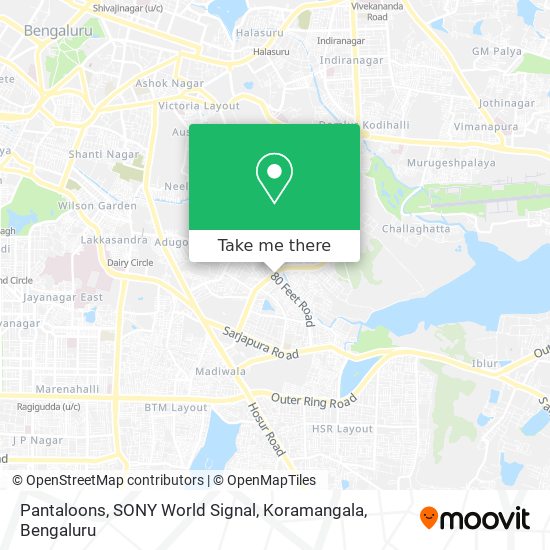 Pantaloons, SONY World Signal, Koramangala map