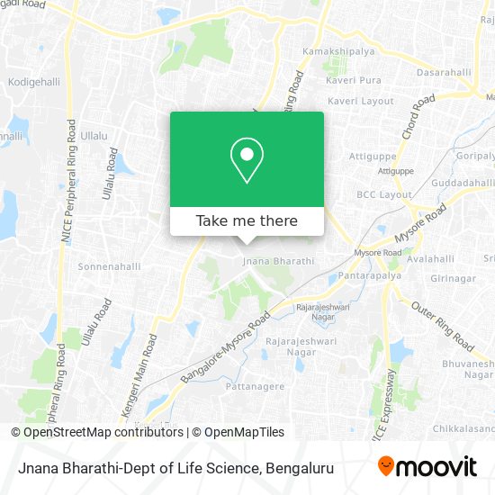 Jnana Bharathi-Dept of Life Science map