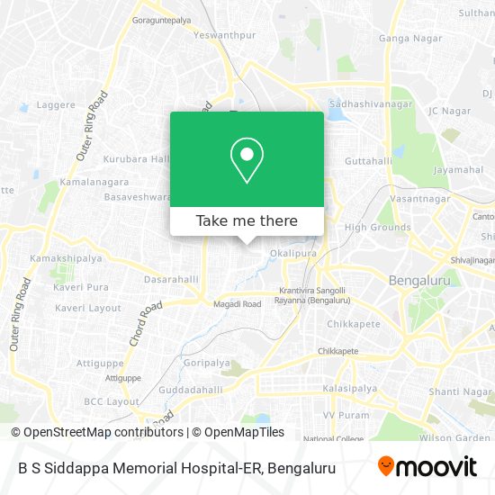 B S Siddappa Memorial Hospital-ER map