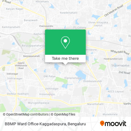 BBMP Ward Office-Kaggadaspura map