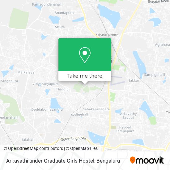 Arkavathi under Graduate Girls Hostel map
