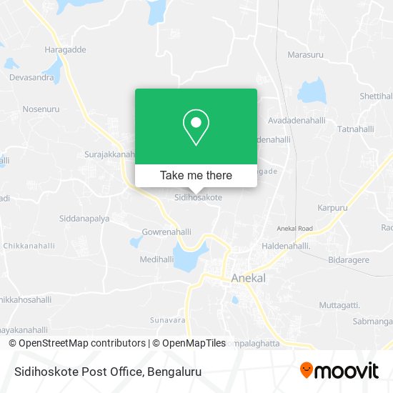 Sidihoskote Post Office map