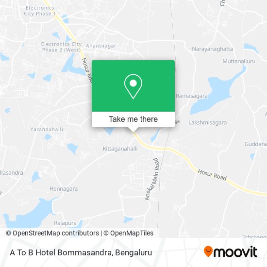 A To B Hotel Bommasandra map