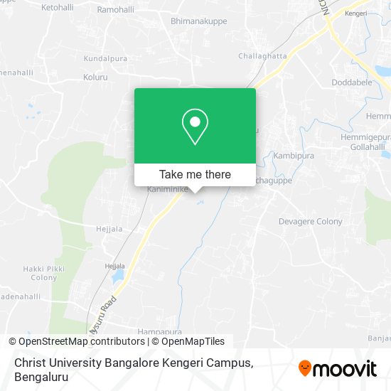 Christ University Bangalore Kengeri Campus map
