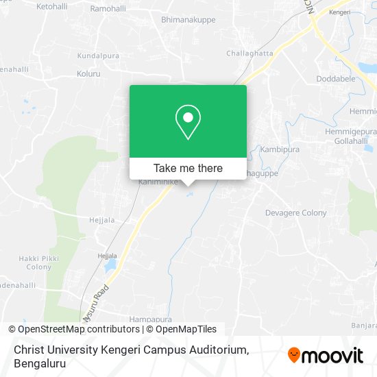 Christ University Kengeri Campus Auditorium map