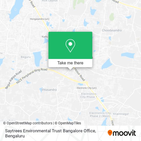 Saytrees Environmental Trust Bangalore Office map